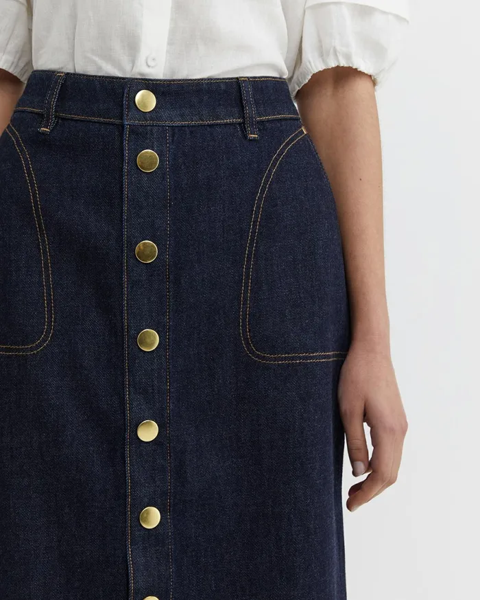 Women Sportscraft Skirts Nili Stud Skirt Denim