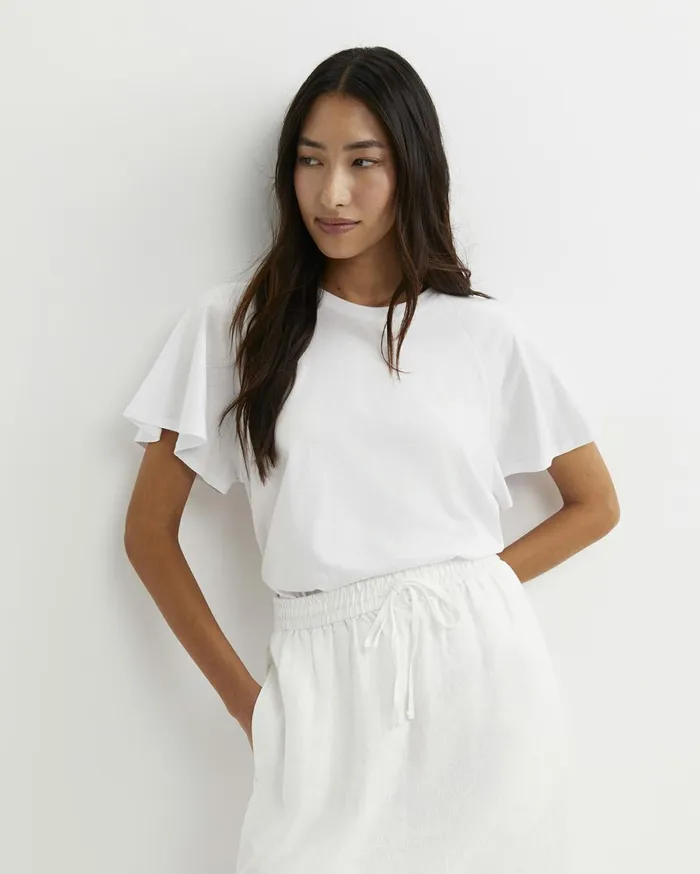 Women Sportscraft Tops and Tees Flutter Short Sleeve Tee White