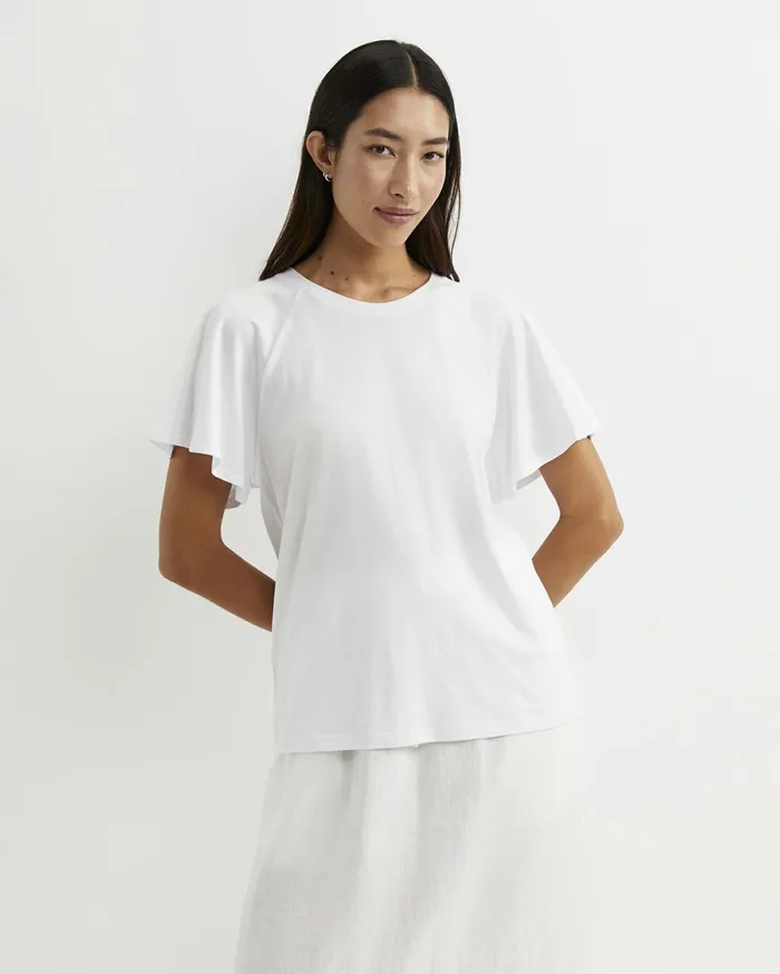 Women Sportscraft Tops and Tees Flutter Short Sleeve Tee White