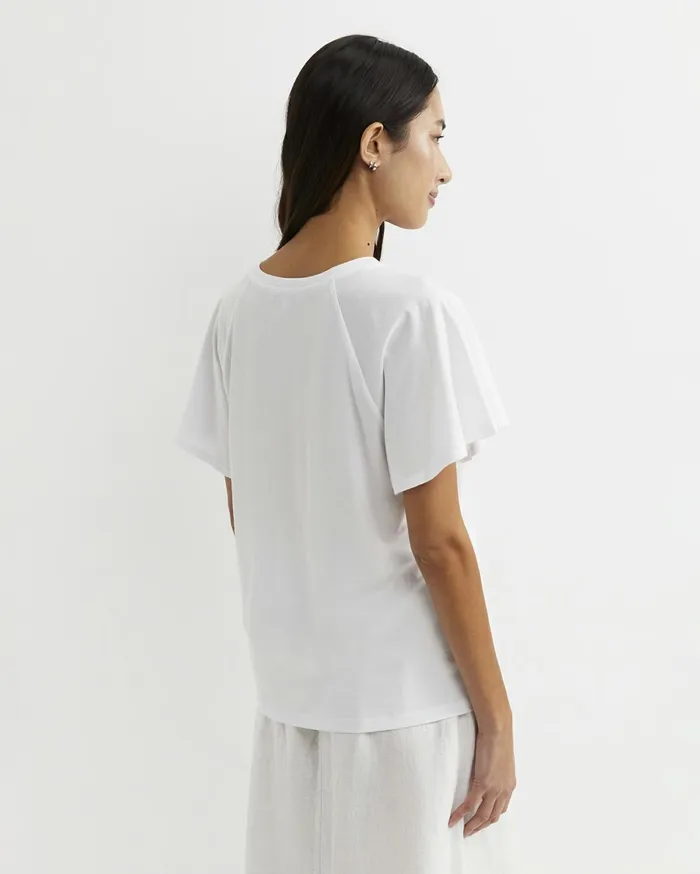 Women Sportscraft Tops and Tees Flutter Short Sleeve Tee White