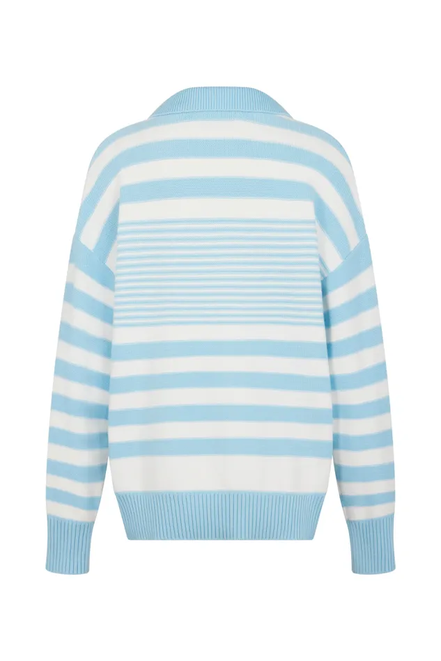 Women Striped Cotton Sailor Sweater Whiteskyblue Stripe Multi Sonia Rykiel Sweaters