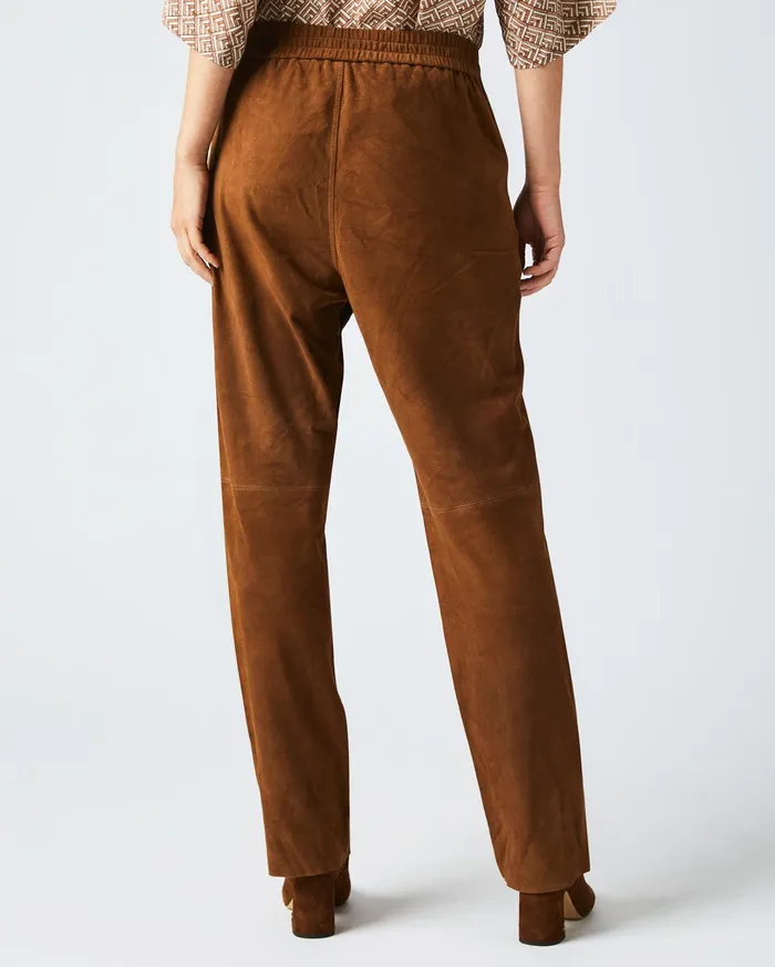 Women Suede Track Pant Cognac Billy Reid Bottoms