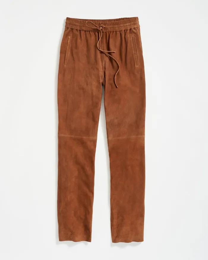 Women Suede Track Pant Cognac Billy Reid Bottoms