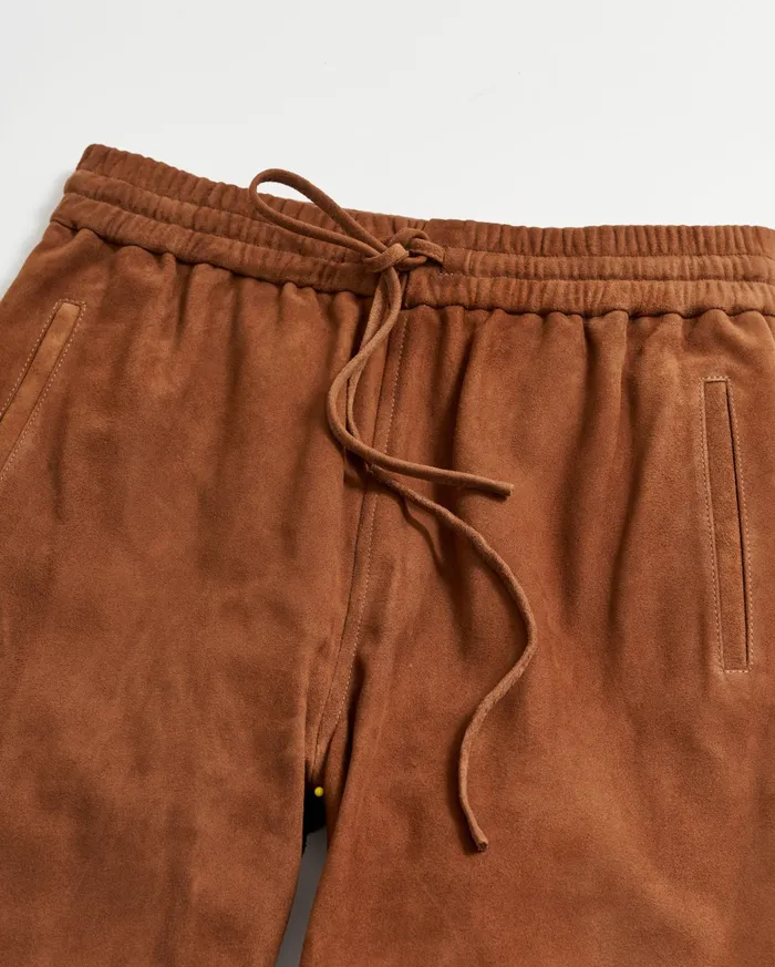 Women Suede Track Pant Cognac Billy Reid Bottoms