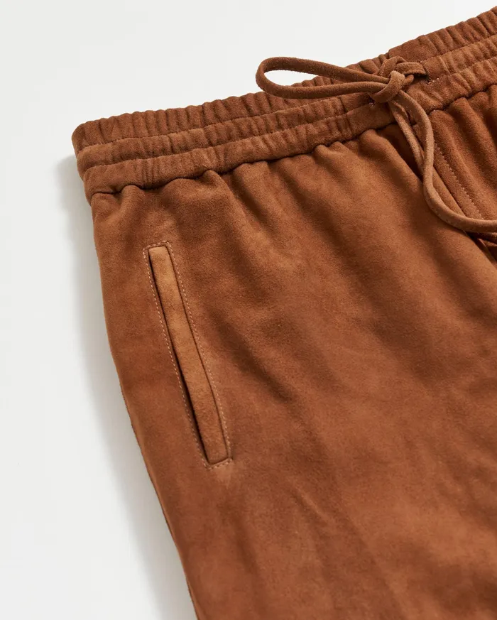 Women Suede Track Pant Cognac Billy Reid Bottoms