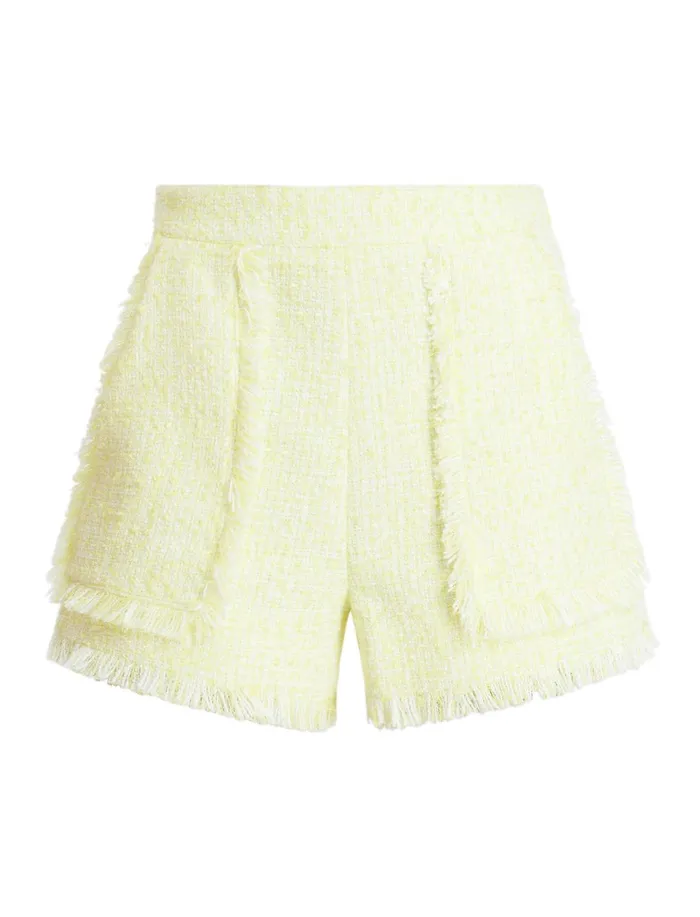 Women Suiting BCBG Boucle Tweed Short Yellow