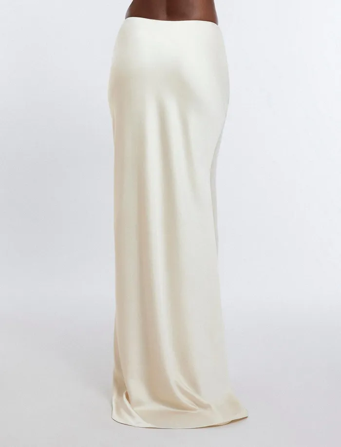 Women Suiting BCBG Satin Maxi Skirt Champagne