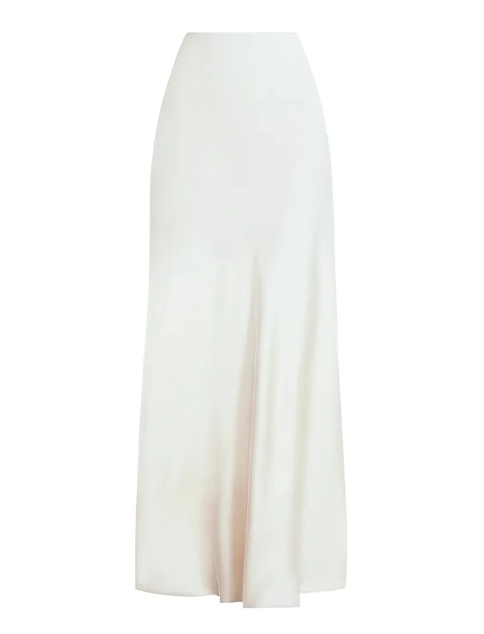 Women Suiting BCBG Satin Maxi Skirt Champagne