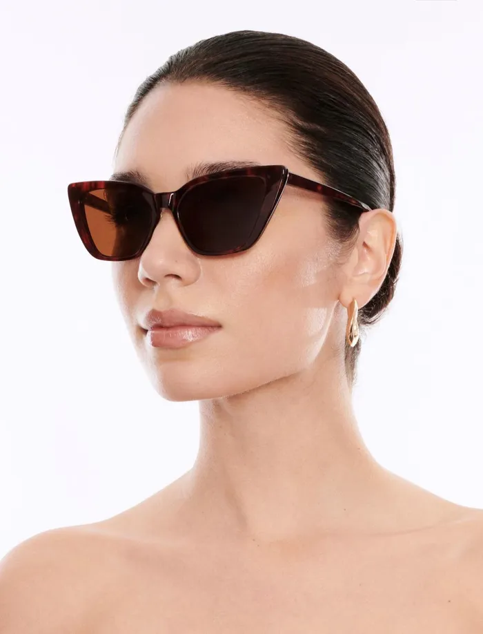 Women Sunglasses BCBG Kendall Cat Eye Sunglasses Brown Demi