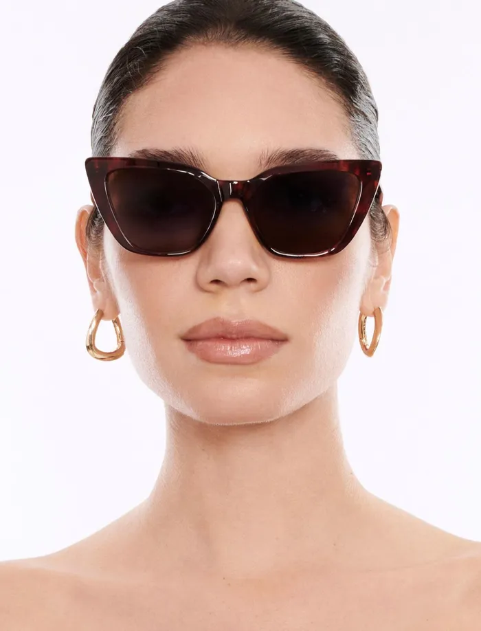 Women Sunglasses BCBG Kendall Cat Eye Sunglasses Brown Demi