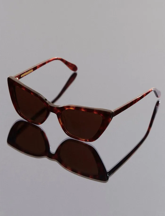 Women Sunglasses BCBG Kendall Cat Eye Sunglasses Brown Demi