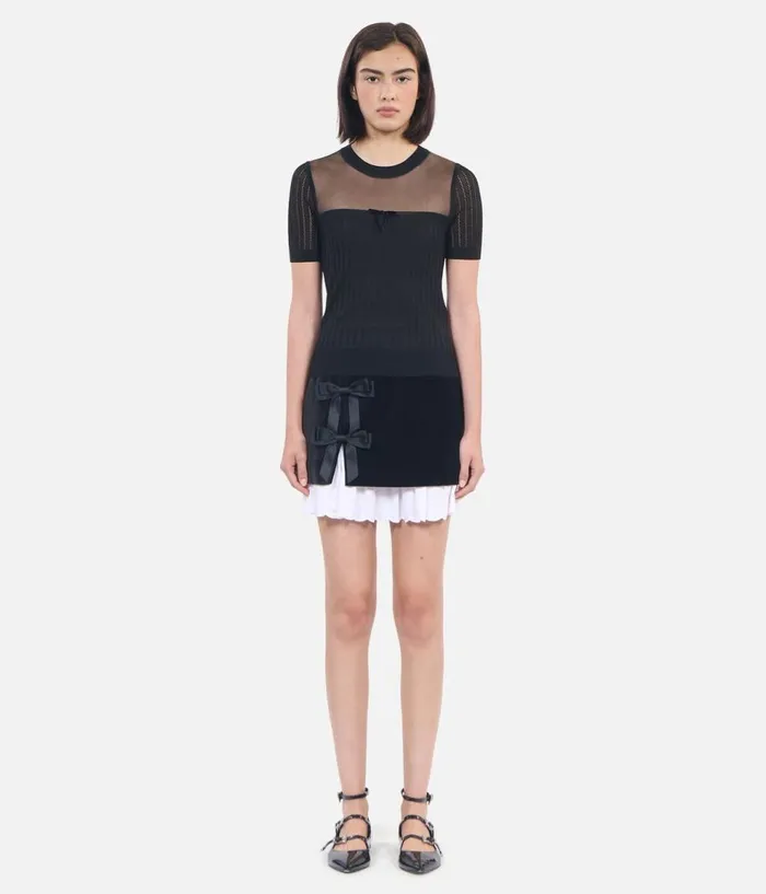 Women Sweaters THE KOOPLES Black Openwork Sweater Women Sweaters THE KOOPLES Black Openwork Sweater