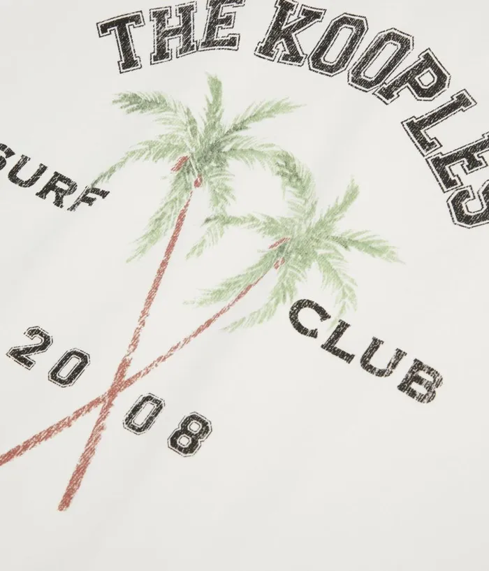 Women Sweatshirts THE KOOPLES Ecru Sweatshirt With Surf Club Serigraphy