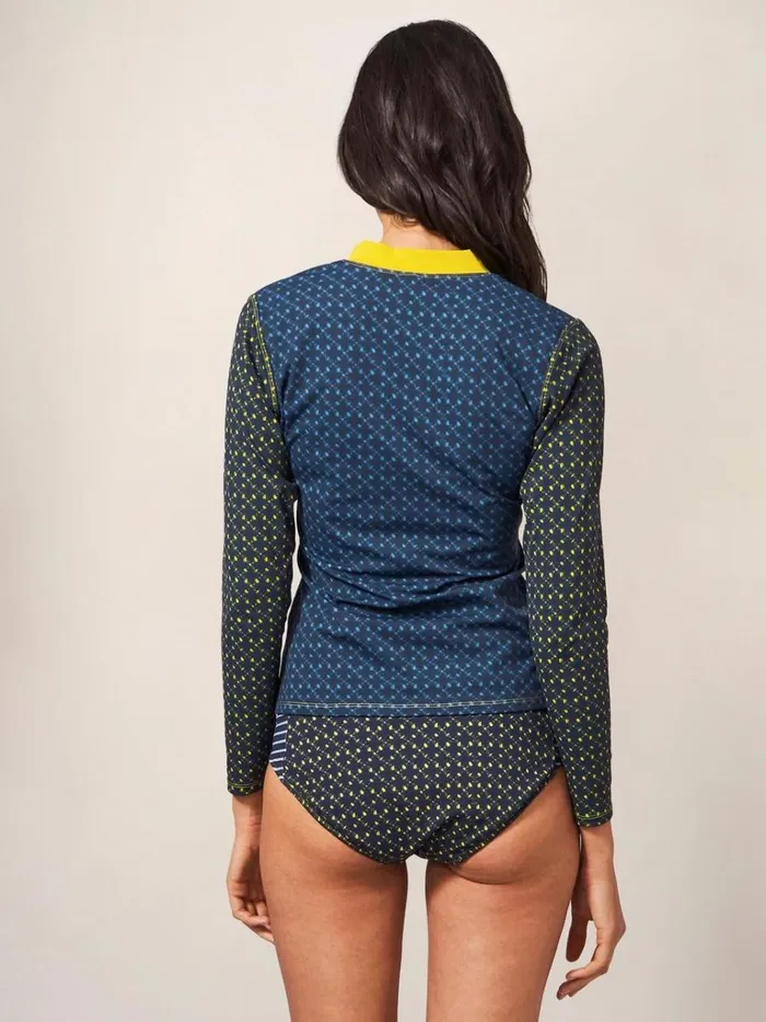 Women SWIMWEAR White Stuff Bay Rash Vest Navy Print Women SWIMWEAR White Stuff Bay Rash Vest Navy Print