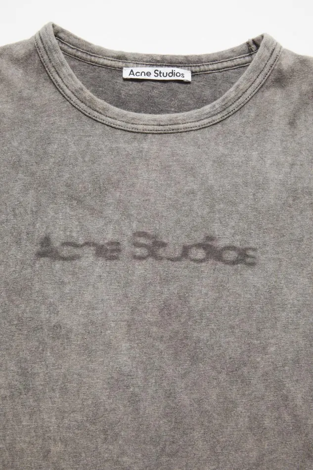 Women Tshirt Blurred Logo 8211 Fitted Fit Faded Grey Acne Studios Tshirts