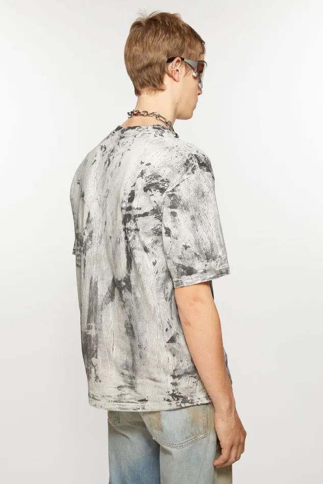 Women Tshirt Plaster Print Faded Black Acne Studios Tshirts