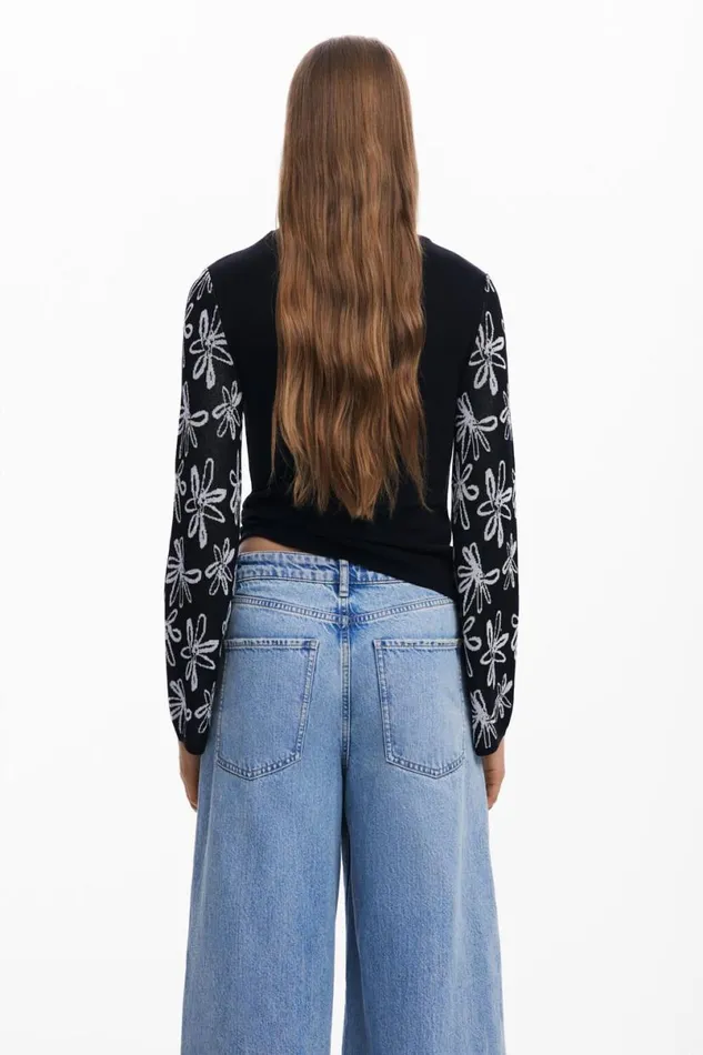 Women Tshirts Desigual Lettering Sleeve Tshirt
