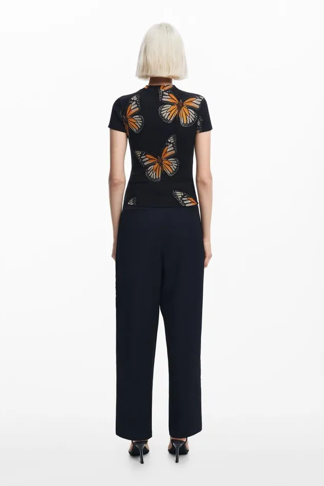 Women Tshirts Desigual Shortsleeve Butterfly Tshirt