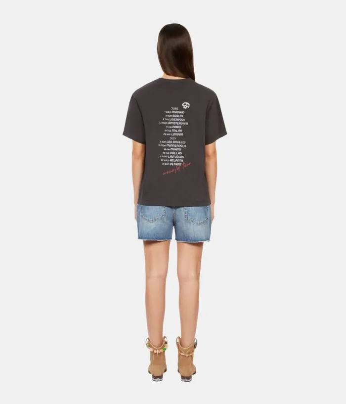 Women Tshirts THE KOOPLES Black Tshirt With Guitar Serigraphy Women Tshirts THE KOOPLES Black Tshirt With Guitar Serigraphy