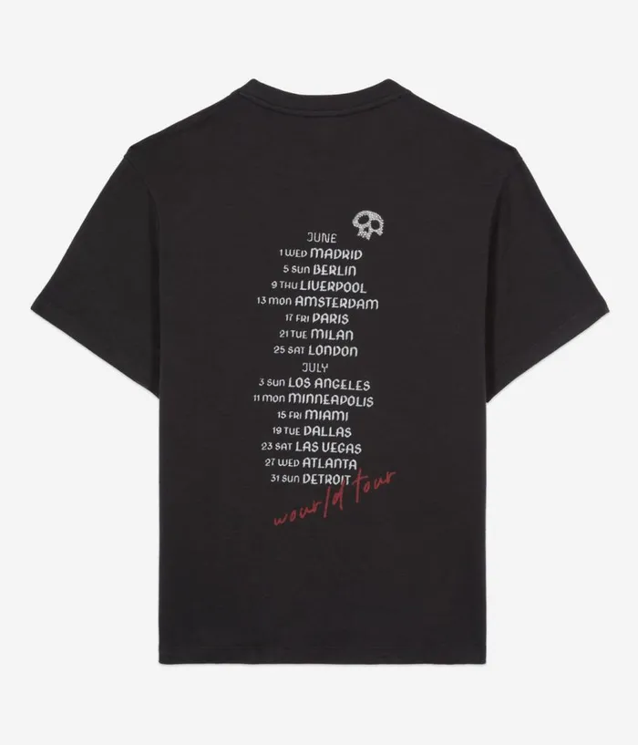 Women Tshirts THE KOOPLES Black Tshirt With Guitar Serigraphy Women Tshirts THE KOOPLES Black Tshirt With Guitar Serigraphy