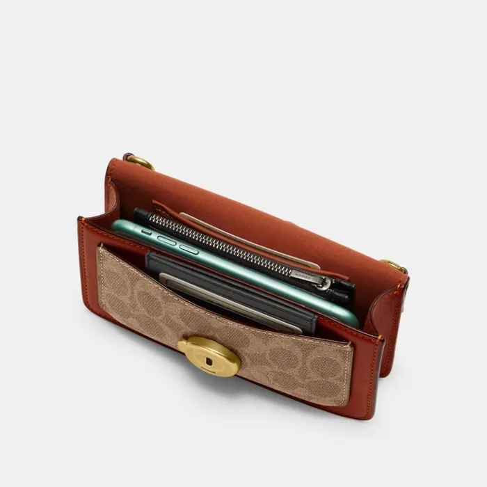 Women Tabby Crossbody Wristlet In Signature Canvas Brasstanrust Coach Clutches Women Tabby Crossbody Wristlet In Signature Canvas Brasstanrust Coach Clutches