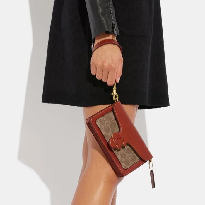 Women Tabby Crossbody Wristlet In Signature Canvas Brasstanrust Coach Clutches Women Tabby Crossbody Wristlet In Signature Canvas Brasstanrust Coach Clutches