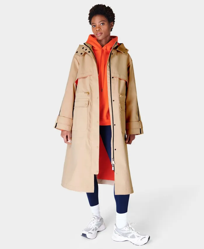 Women Technical Trench Coat Dove Beige Coats and Jackets Sweaty Betty