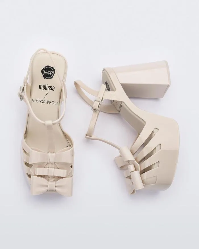 Women Tie Party Heel Beige Melissa Heels