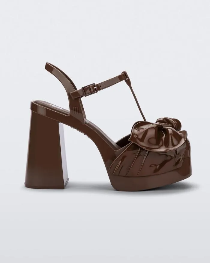 Women Tie Party Heel Brown Melissa Heels