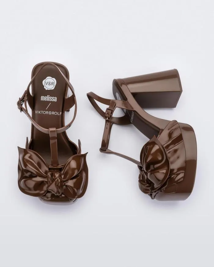 Women Tie Party Heel Brown Melissa Heels