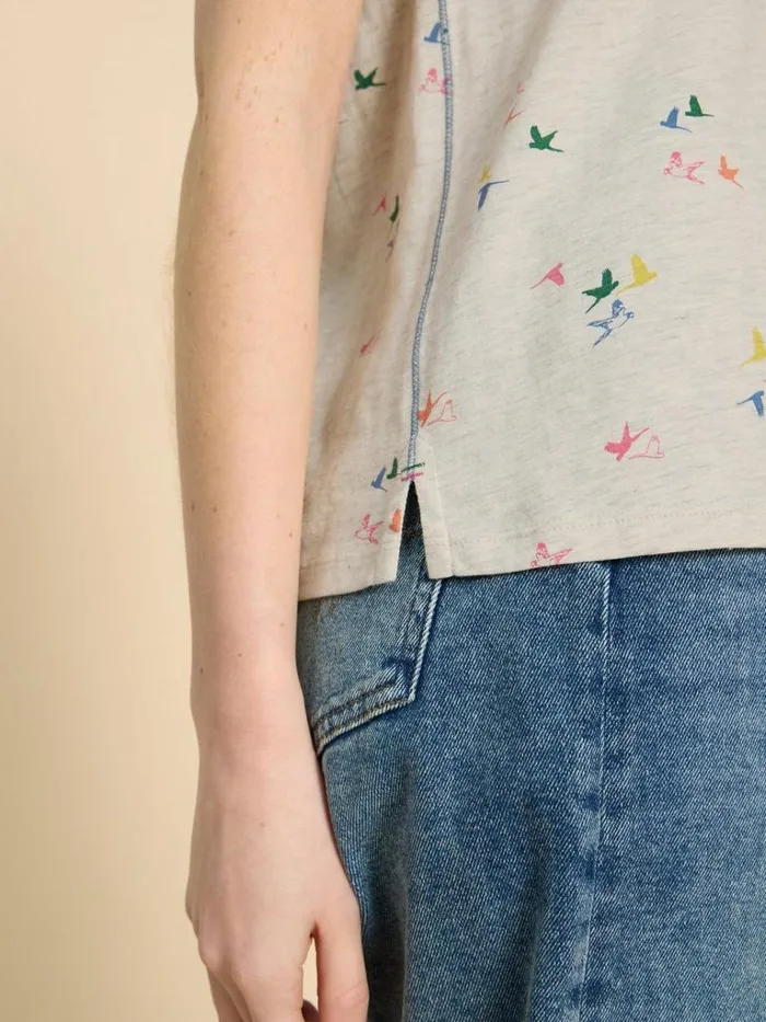 Women TOPS and TEES White Stuff ABBIE PRINT TEE Natural Print