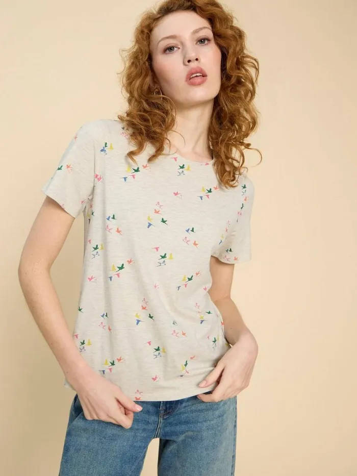 Women TOPS and TEES White Stuff ABBIE PRINT TEE Natural Print