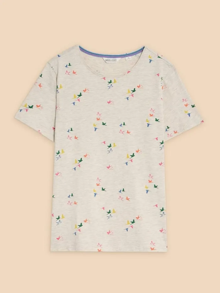 Women TOPS and TEES White Stuff ABBIE PRINT TEE Natural Print