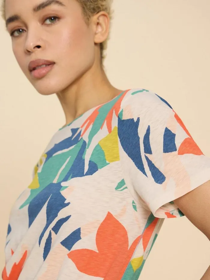 Women TOPS and TEES White Stuff ABBIE PRINT TEE White Print Women TOPS and TEES White Stuff ABBIE PRINT TEE White Print