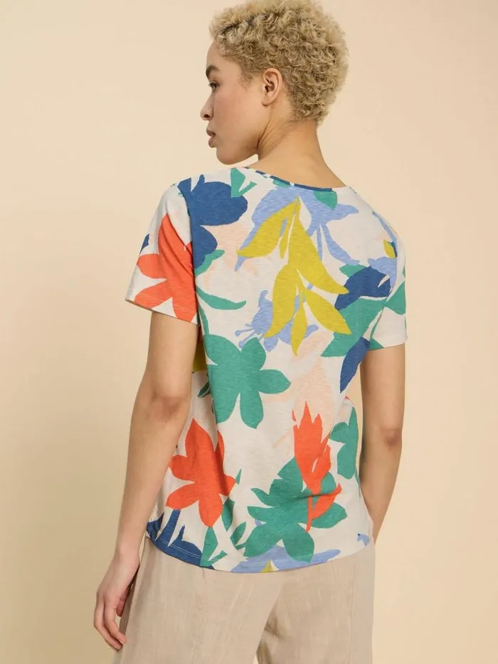 Women TOPS and TEES White Stuff ABBIE PRINT TEE White Print Women TOPS and TEES White Stuff ABBIE PRINT TEE White Print