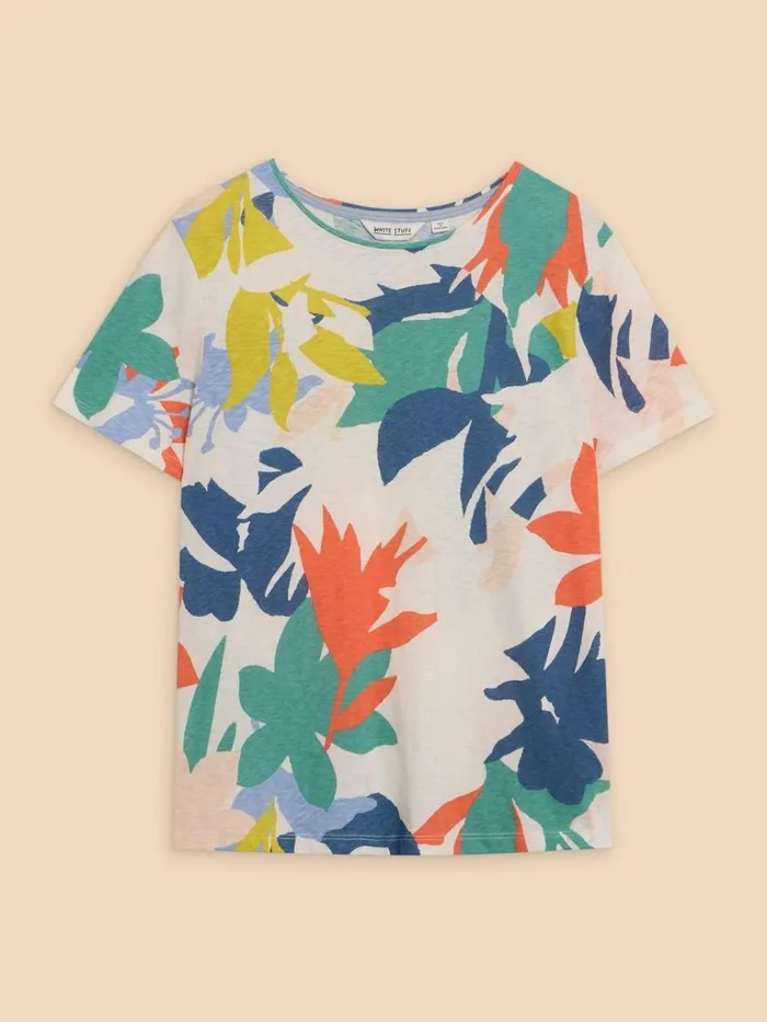 Women TOPS and TEES White Stuff ABBIE PRINT TEE White Print Women TOPS and TEES White Stuff ABBIE PRINT TEE White Print