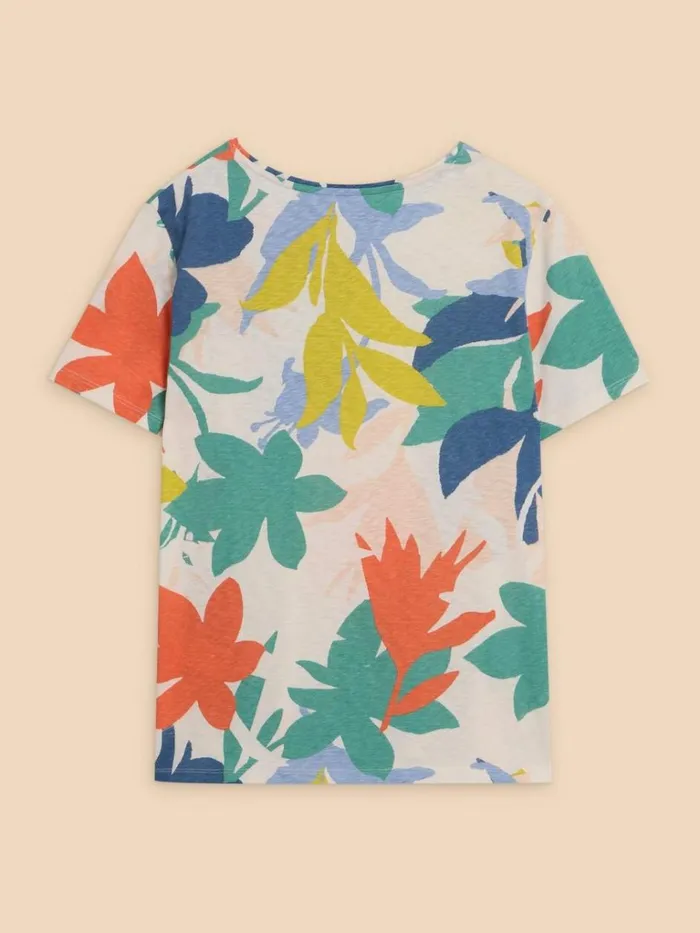 Women TOPS and TEES White Stuff ABBIE PRINT TEE White Print Women TOPS and TEES White Stuff ABBIE PRINT TEE White Print