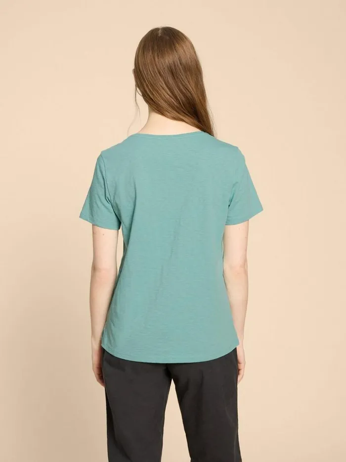 Women TOPS and TEES White Stuff ABBIE TEE Mid Teal Women TOPS and TEES White Stuff ABBIE TEE Mid Teal
