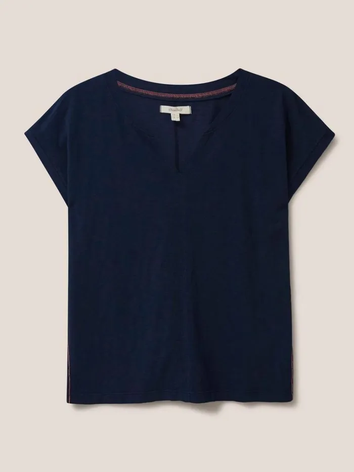 Women TOPS and TEES White Stuff Nelly Notch Neck Tee Dark Navy Women TOPS and TEES White Stuff Nelly Notch Neck Tee Dark Navy