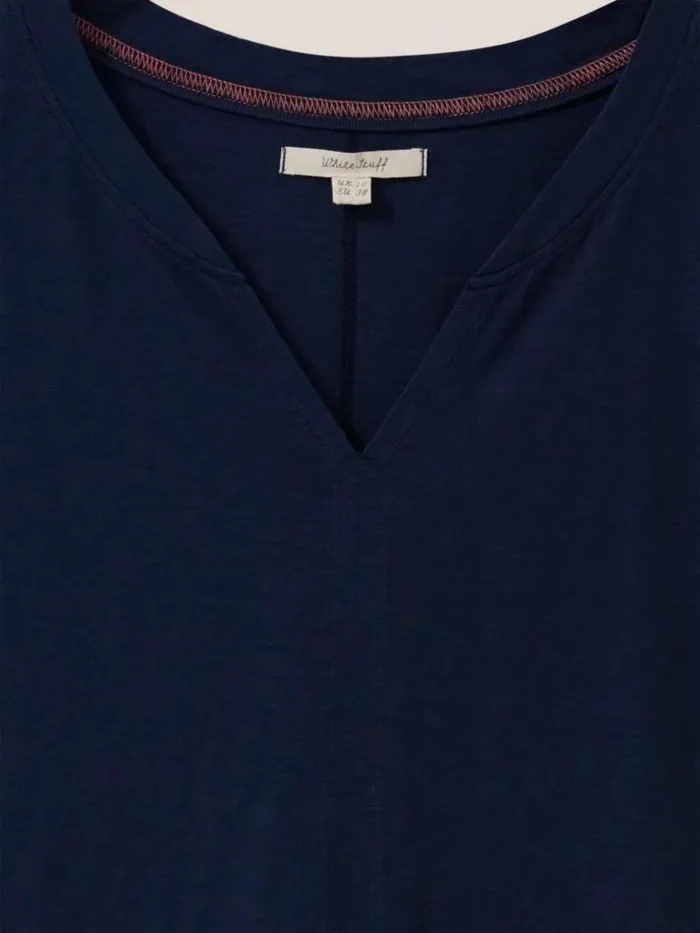 Women TOPS and TEES White Stuff Nelly Notch Neck Tee Dark Navy Women TOPS and TEES White Stuff Nelly Notch Neck Tee Dark Navy