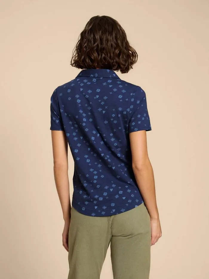 Women TOPS and TEES White Stuff PENNY POCKET SHIRT Navy Print Women TOPS and TEES White Stuff PENNY POCKET SHIRT Navy Print