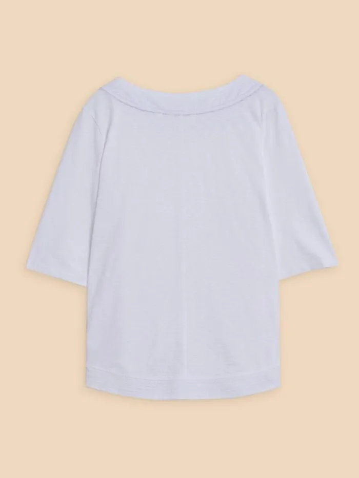 Women TOPS and TEES White Stuff WEAVER EMBROIDERED TOP Brilliant White