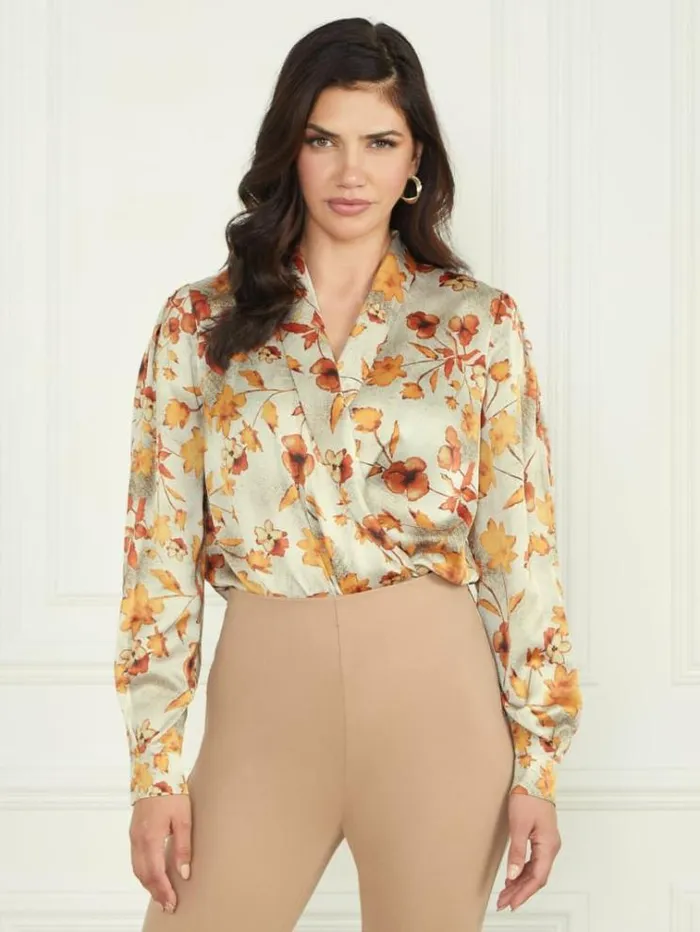 Women Tops And Sweaters Marciano Autumn Dusk Bodysuit Autumn Dusk Print