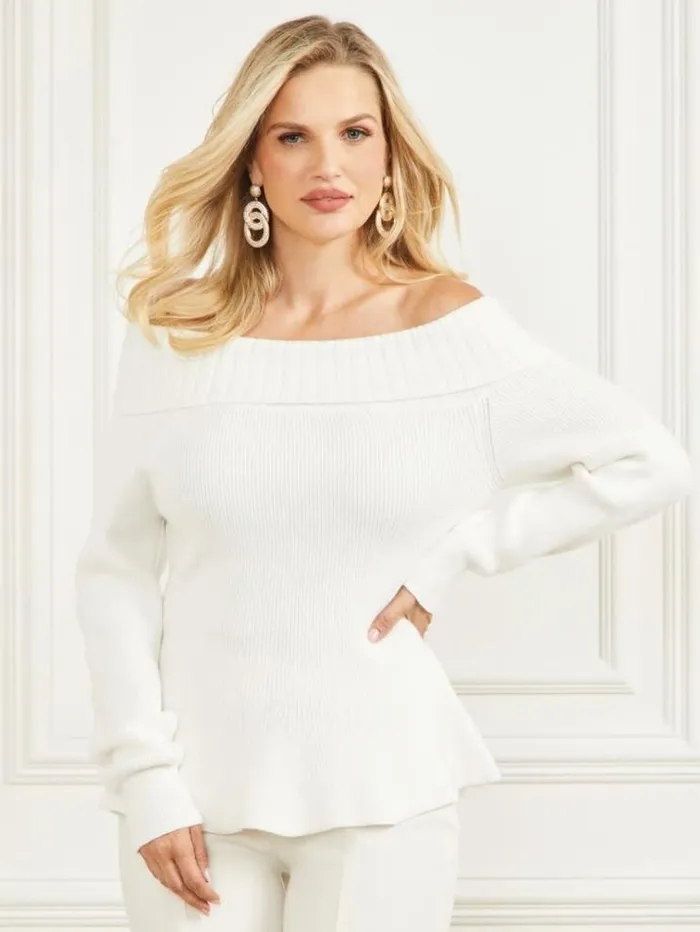 Women Tops And Sweaters Marciano Marisol Sweater Top Pale Pearl