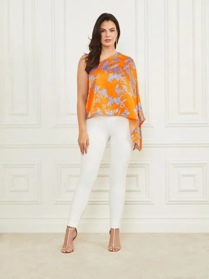 Women Tops And Sweaters Marciano Marley OneShoulder Top Sunburst Orange Women Tops And Sweaters Marciano Marley OneShoulder Top Sunburst Orange