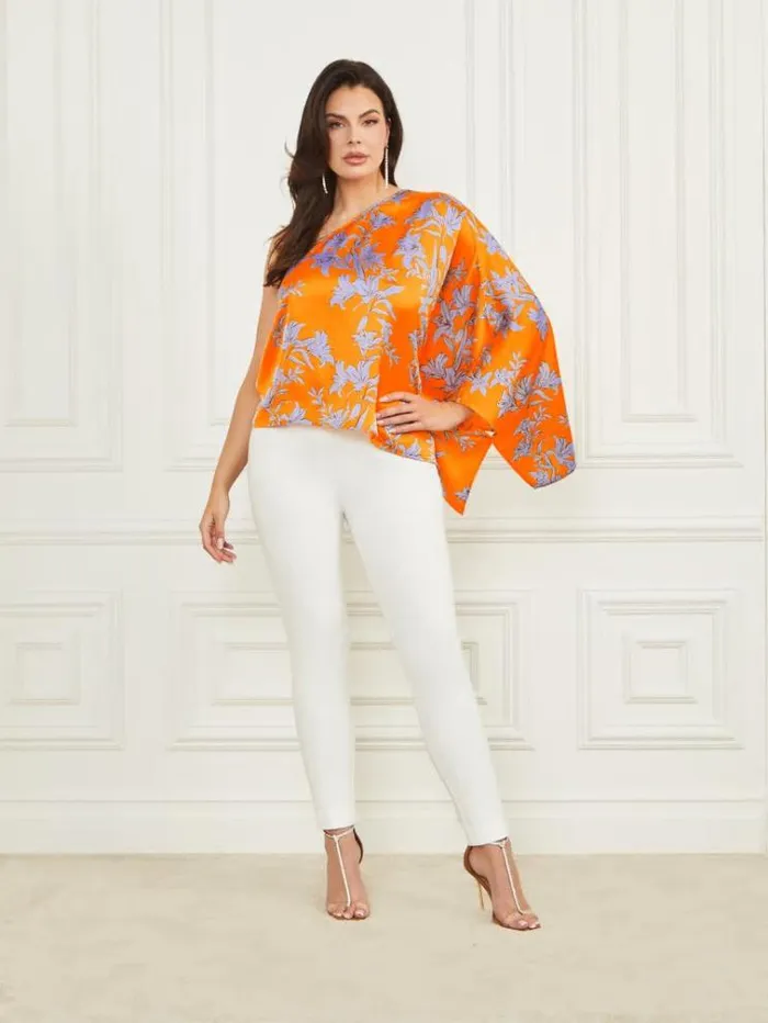 Women Tops And Sweaters Marciano Marley OneShoulder Top Sunburst Orange Women Tops And Sweaters Marciano Marley OneShoulder Top Sunburst Orange