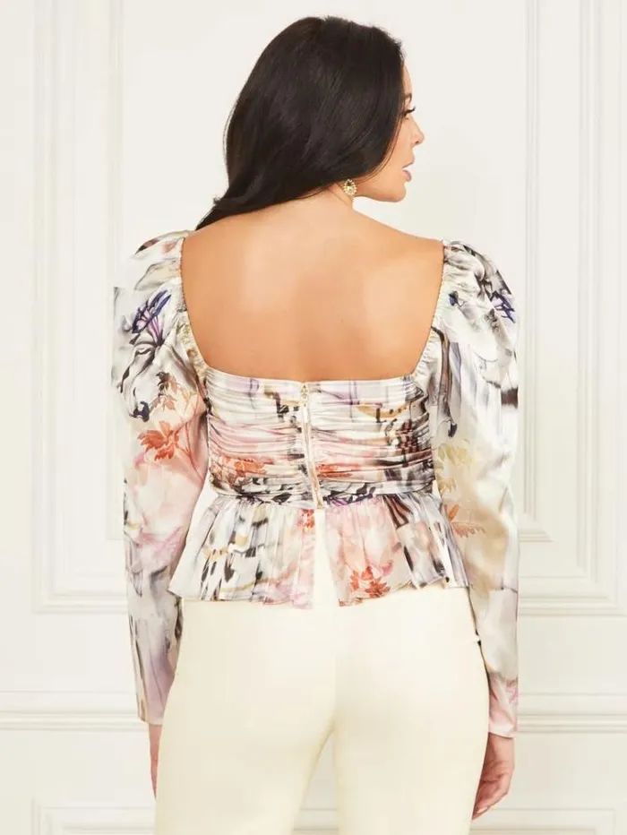 Women Tops And Sweaters Marciano Speakeasy Top Spring Breeze Print Women Tops And Sweaters Marciano Speakeasy Top Spring Breeze Print
