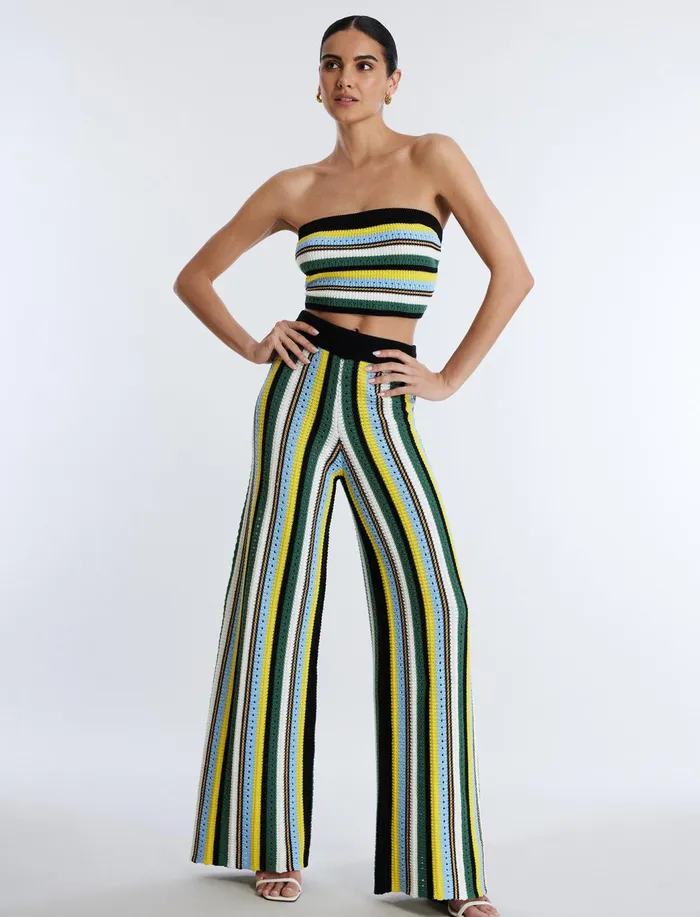 Women Tops BCBG Striped Knit Tube Top Multi Stripe