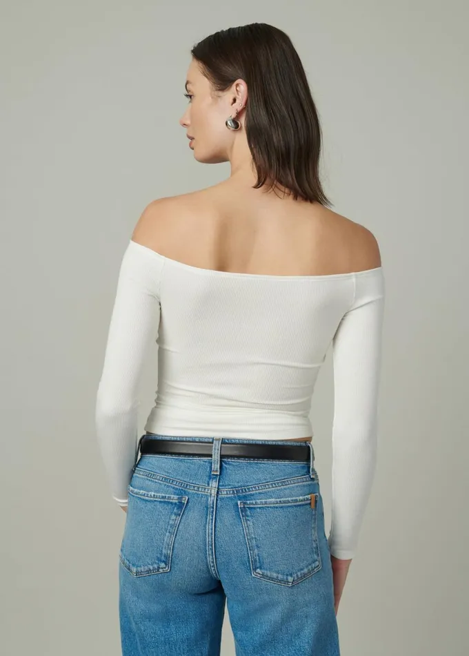 Women Tops Joe039s Jeans THE DEVIN OFF THE SHOULDER TOP Ecru