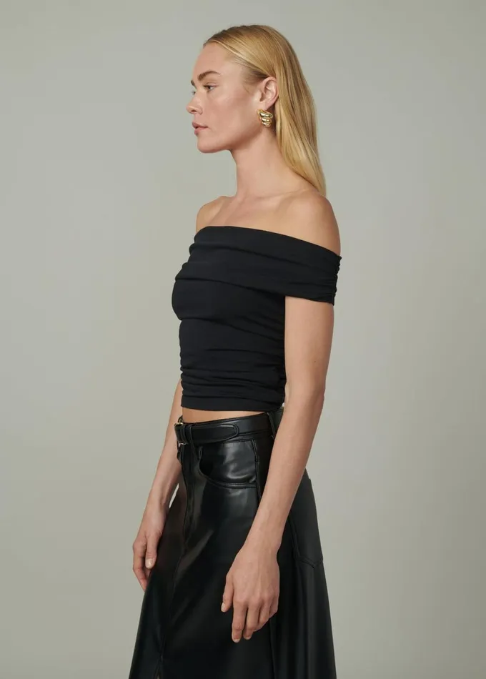 Women Tops Joe039s Jeans THE MIA SLEEVELESS OFF THE SHOULDER TOP Black